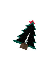 Back view of Christmas Glitter Hair Clip showing secure metal clasp on soft felt base, ideal for comfortable holiday styling.
