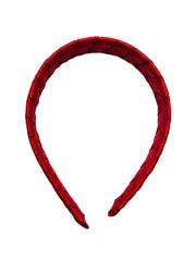 Red Solid Grosgrain Ribbon Hairband for Women and Girls | Textured Everyday Headband