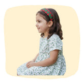 Red Green Grosgrain Ribbon Hairband for Women and Girls | Festive Statement Headband