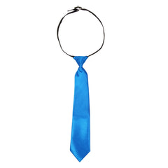 Adjustable Satin Neck Tie for Boys – Royal Blue (Pre-Tied & Clip-On)