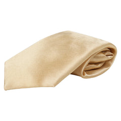 Adjustable Satin Neck Tie for Boys – Gold (Pre-Tied & Clip-On)