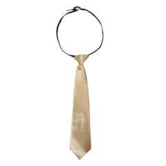 Adjustable Satin Neck Tie for Boys – Gold (Pre-Tied & Clip-On)