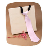 Adjustable Satin Neck Tie for Boys – Baby Pink (Pre-Tied & Clip-On)