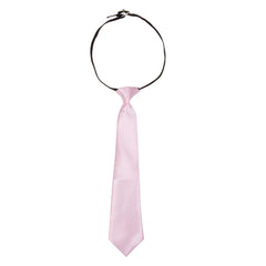 Adjustable Satin Neck Tie for Boys – Baby Pink (Pre-Tied & Clip-On)