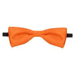 Adjustable Satin Bow Tie for Boys – Orange (Pre-Tied & Clip-On)