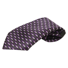 Adjustable Satin Neck Tie for Boys – Dotted Purple (Pre-Tied & Clip-On)