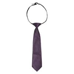 Adjustable Satin Neck Tie for Boys – Dotted Purple (Pre-Tied & Clip-On)