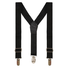Adjustable Y-Back Suspenders for Boys – Black (Clip-On & Stretchable)