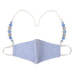 Blue Beaded Mask & Glasses Chain for Kids – Secure & Stylish