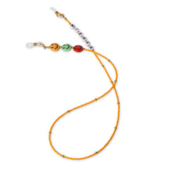 Orange Beaded Personalized Name & Smiley Beads 2-in-1 Mask & Sunglass Holder