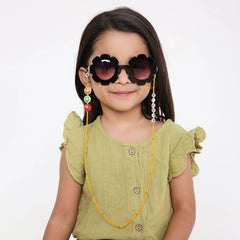 Orange Beaded Personalized Name & Smiley Beads 2-in-1 Mask & Sunglass Holder