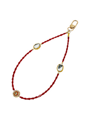 Arendelle Red Meenakari Kundan Beaded Phone Wristlet with Universal Holder | Traditional Wrist Strap