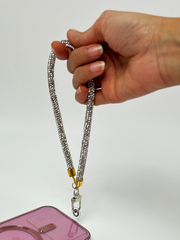 Arendelle Silver Rhinestone Phone Wristlet with Universal Holder | Elegant Sparkle Wrist Strap