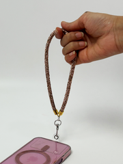 Arendelle Rose Gold Rhinestone Phone Wristlet with Universal Holder | Chic Wrist Strap Accessory