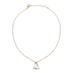 Full view of Unicorn Pendant Necklace - Kids Jewelry with adjustable gold chain and pink enamel unicorn charm. Cute gift for young girls.