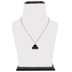 Cartoon Doggy Pendant Necklace shown on jewelry stand, showcasing adorable enamel dog charm for young girls' accessories.