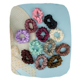 Premium Silk Satin Scrunchies Pack of 12 for Hair Protection