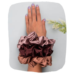 Pack of 3 Satin Hair Scrunchies for Gentle, Stylish Hold