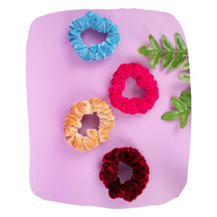Luxury Velvet Hair Scrunchies Pack - 4 Stylish Pieces