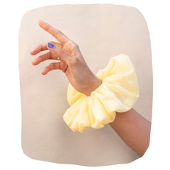 Luxury Organza Hair Scrunchie in Yellow by Arendelle