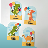 3D Personalised Kids Gift Tags — Dinosaur Rockstars (Set of 8)