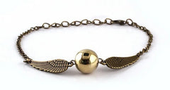 Harry Potter Inspired Golden Snitch with Bronze Wings Bracelet