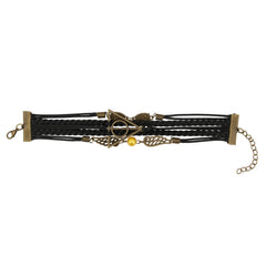 Harry Potter Inspired Black Deathly Hallow & Snitch Multi-strand Bracelet