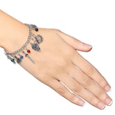The Legend of Zelda charm bracelet with colorful charms and silver chain
