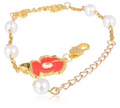Beauty and the Beast Inspired Rose and Pearl Delicate Bracelet