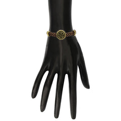 Japanese Anime Inspired Brown Mens Leather Bracelet