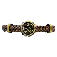 Japanese Anime Inspired Brown Mens Leather Bracelet