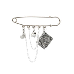 Harry Potter charm silver brooch with multiple charms