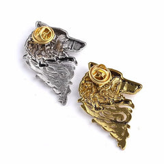 Silver Wolf Brooch for Fans