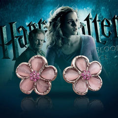 Pink flower earrings inspired by Harry Potter for jewelry lovers