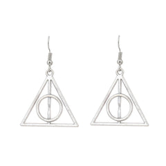 Harry Potter inspired silver triangle earrings