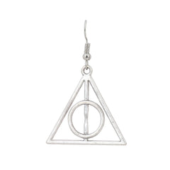 Silver Harry Potter Deathly Hallows jewelry earrings