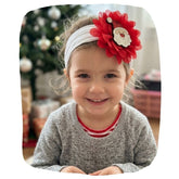 Christmas White Santa Baby Headband – Soft & Stretchable