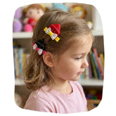 Bunny Ear Hair Clips – Red & Black (Set of 4)