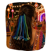 Navratri Hair Tassel Cords - Shades of Blue