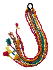 Navratri Hair Tassel Cords – Handcrafted Festive Braided Parandi with Kodi Shells & Bells for Garba