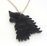 Game of Thrones Inspired Black Stark Wolf Pendant