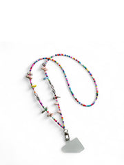 Arendelle Navratri Special phone sling with multicolor beads, shells, and silver accents, perfect for traditional festive attire.