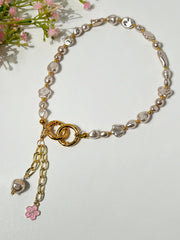 Lumba, Reimagined — Champagne Petal | 4-in-1 Baroque Pearl Lumba Rakhi