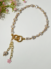 Lumba, Reimagined — Champagne Petal | 4-in-1 Baroque Pearl Lumba Rakhi