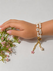 Lumba, Reimagined — Champagne Petal | 4-in-1 Baroque Pearl Lumba Rakhi