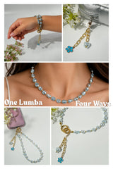 Lumba, Reimagined — Aqua Dream | 4-in-1 Baroque Pearl Lumba Rakhi