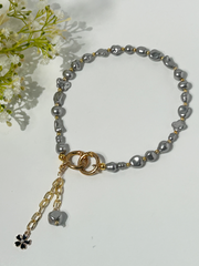 Lumba, Reimagined — Smoke & Gold | 4-in-1 Baroque Pearl Lumba Rakhi