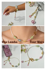 Lumba, Reimagined — Pastel Mosaic | 4-in-1 Baroque Pearl Lumba Rakhi