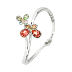 Swarovski Butterfly Bracelet featuring vibrant Swarovski crystals in butterfly shape on sleek silver-tone cuff, perfect for jewelry collections.