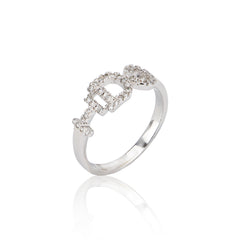 Elegant unisex I DO silver promise ring featuring sparkling cubic zirconia on a sleek band, perfect for meaningful jewelry gifts or couple sets.